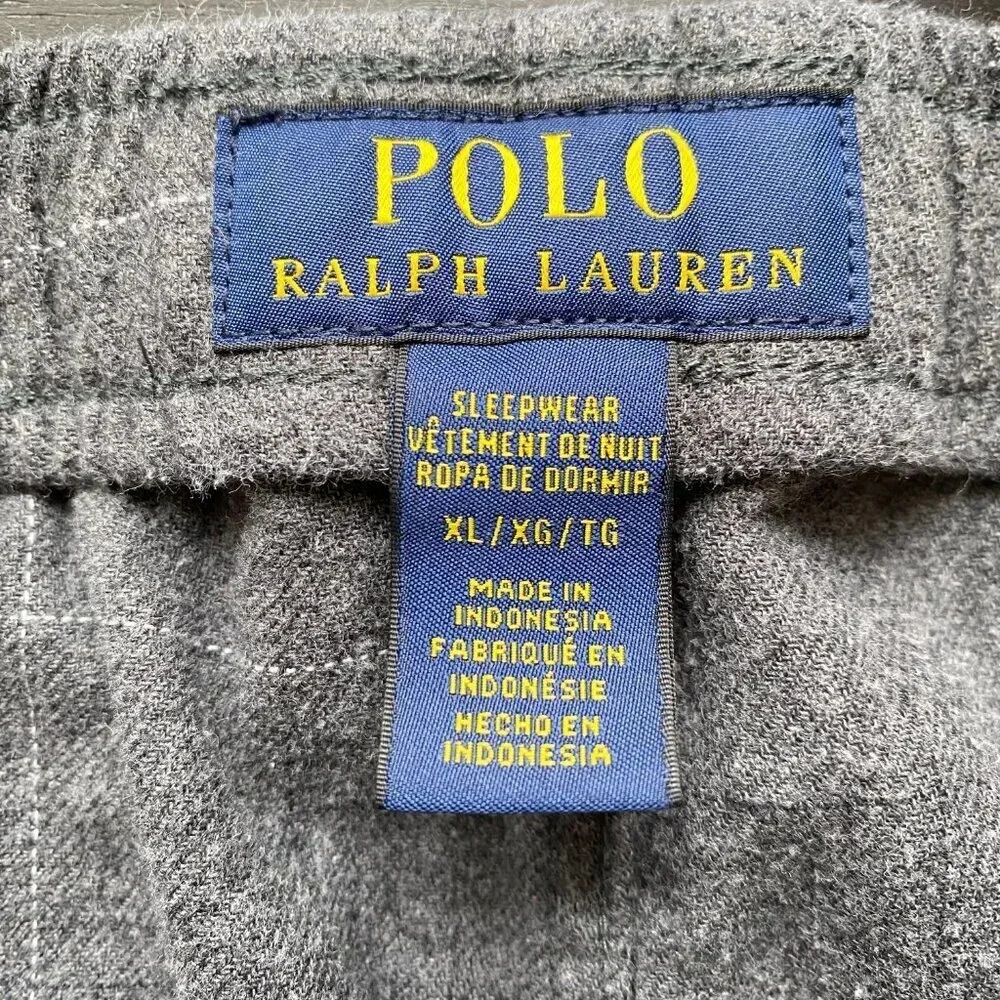 Vintage Polo Ralph Lauren Men's XL Flannel Plaid Straight Leg Lounge Sleep Pants